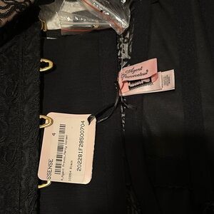 Agent Provocateur Black and Gold Lace Detail bustier corset